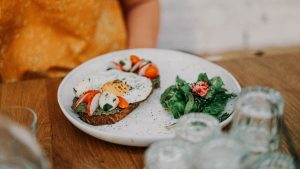 vegetable and egg on plate